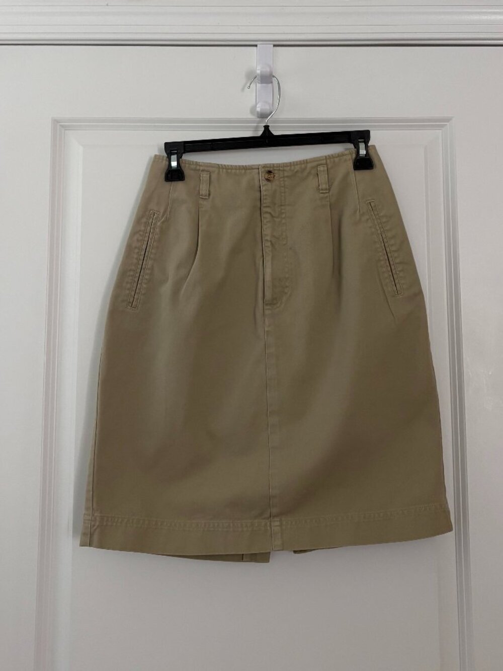 Vintage 1990s Gap Khaki Cotton Pencil Skirt Size 9/10
